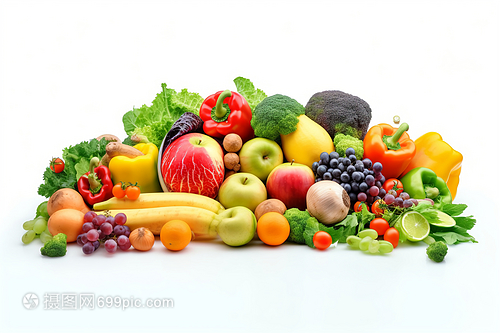 有机蔬菜和水果摄影图